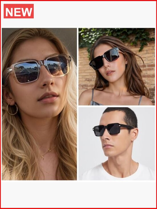 Retro 70s 80s Square Polarized Sunglasses Vintage Rectangle Shades Unisex